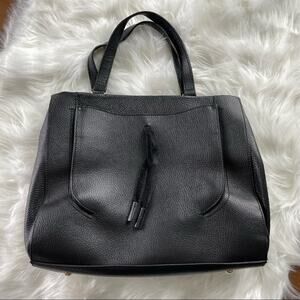 Dimoni By Julio Black Pebbled Leather Maestre S.L Triple Compartment Satchel Bag